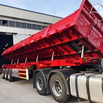 Primavera de hojas y viga principal 13m Semi remolque de descarga lateral para el transporte de ganancia de trigo