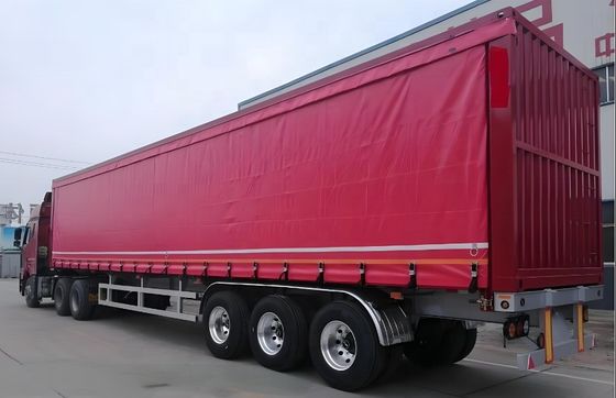 Sistema de frenos de doble línea WABCO Tri Ejes 60 toneladas Remolque de cortina lateral para transporte