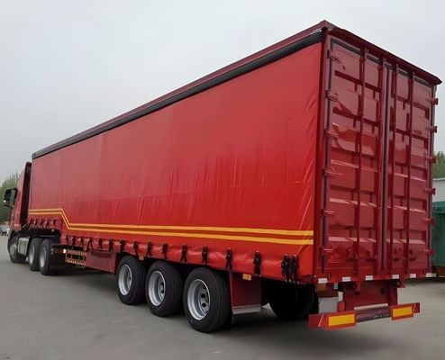Sistema de frenos de doble línea WABCO Tri Ejes 60 toneladas Remolque de cortina lateral para transporte