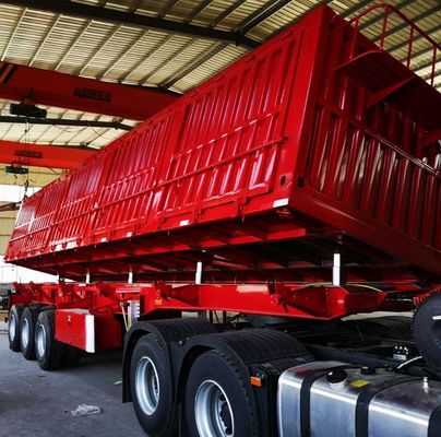 Sistema de freno de doble línea Semiremolque de descarga lateral para el transporte de minas de carbón de piedra