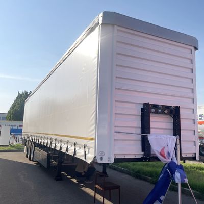 Semirremolques Blanco 40ft 45ft 3 Ejes Cortina lateral con suspensión neumática y WABCO-ABS