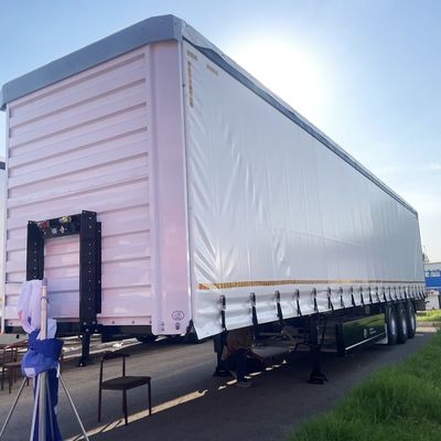 Semirremolques Blanco 40ft 45ft 3 Ejes Cortina lateral con suspensión neumática y WABCO-ABS