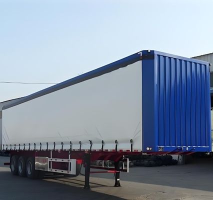 Semirremolques Blanco 40ft 45ft 3 Ejes Cortina lateral con suspensión neumática y WABCO-ABS