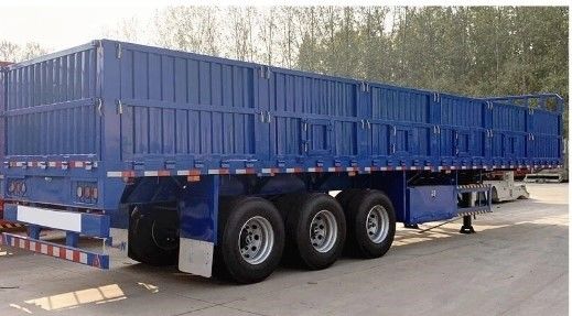 3 Ejes 50 toneladas Pared lateral Semirremolque Transporte de carga con neumático 12.00R22.5 Opcional