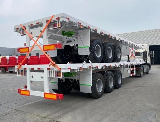 Wosheng más vendido de 3 ejes 50 toneladas de camión de acero de cama plana semi-remolque