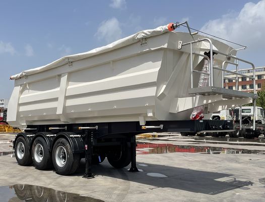 9800x2500x3500mm Semirremolque de transporte de grano de piedra arenisca con descarga trasera hidráulica