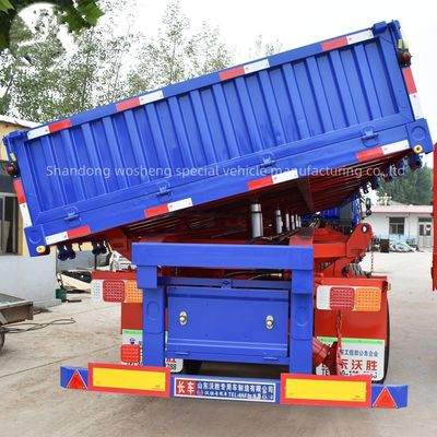 Semiremolque de montaje hidráulico de tres ejes con tirador lateral y descarga lateral con carga útil máxima de 30-100T