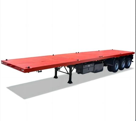 2/3/4 Ejes 35ft 40ft 45ft Contenedor transporte acero cama plana semirremolque para camión