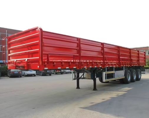 Diseño 3 Ejes Pared lateral Semirremolque Carga de transporte de la cerca Tipo de semirremolque de cama plana