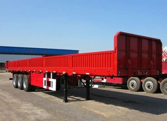 Diseño 3 Ejes Pared lateral Semirremolque Carga de transporte de la cerca Tipo de semirremolque de cama plana