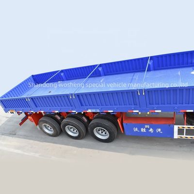 3 Ejes de descarga lateral Semi remolque de pared lateral tirador de descarga camión WS Industria del transporte hidráulico
