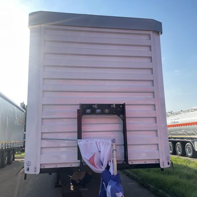 Semi-remolque de cortina de tejido de PVC de 3 ejes personalizado para la caja de cortinas laterales