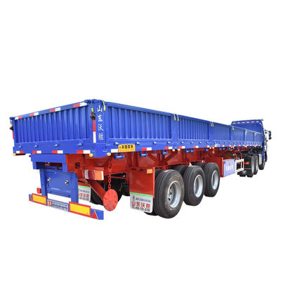 3 Ejes de descarga lateral Semi remolque de pared lateral tirador de descarga camión WS Industria del transporte hidráulico