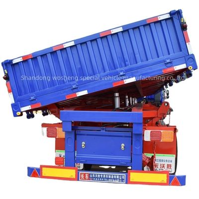 3 Ejes de descarga lateral Semi remolque de pared lateral tirador de descarga camión WS Industria del transporte hidráulico