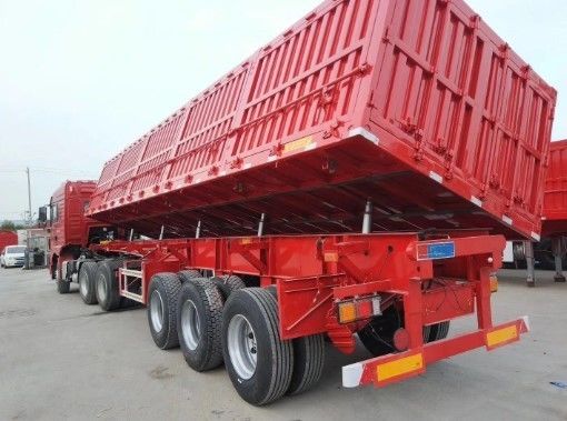 Wosheng Tri-Axle elevador hidráulico tirador lateral tirador lateral semi remolque tirador lateral remolque