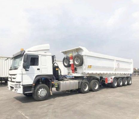 Sistema de freno de doble línea de 13/16 toneladas Semirremolque trasero de descarga para el transporte de minas de carbón