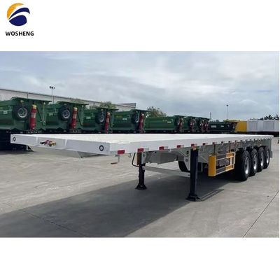 Remolque de camión 3 Eje Semirremolque de piso plano de 40 pies con materiales de acero y 9,0-22,5 borde