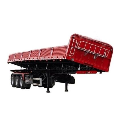 Wosheng Tri-Axle Side Dump Trailer con elevación hidráulica y dimensiones de 13000*2550*2900mm