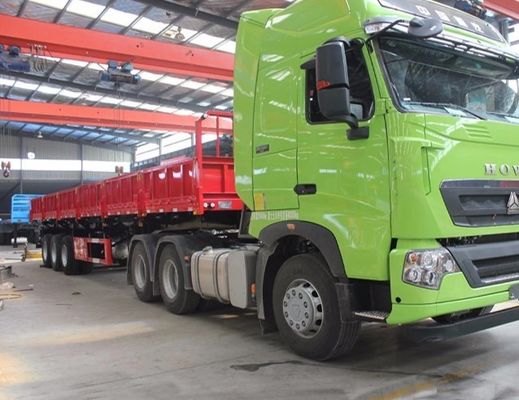 Wosheng Tri-Axle Side Dump Trailer con elevación hidráulica y dimensiones de 13000*2550*2900mm