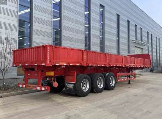 Wosheng Tri-Axle Side Dump Trailer con elevación hidráulica y dimensiones de 13000*2550*2900mm