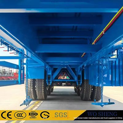Semirremolque con 3 ejes de carga de 30-80 toneladas Transporte de contenedores Remolque de camión de cama plana