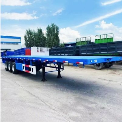 Semirremolque con 3 ejes de carga de 30-80 toneladas Transporte de contenedores Remolque de camión de cama plana