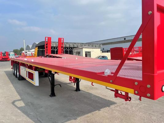 Contenedor de cama plana de 40 pies, remolque de camión de transporte de 3 ejes, semirremolque de cubierta plana de 40 pies