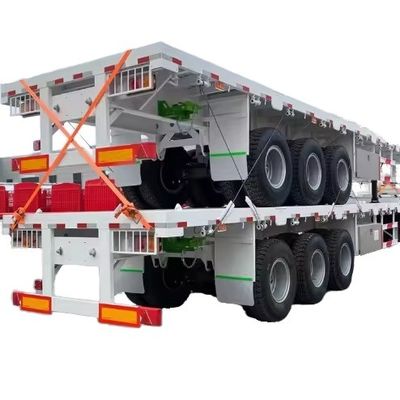 30-80 toneladas 2 3 4 ejes 20 40 45 pies cama plana semirremolque con y tamaño personalizable