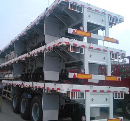 30-80 toneladas 2 3 4 ejes 20 40 45 pies cama plana semirremolque con y tamaño personalizable