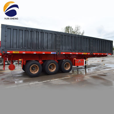 WS Transporte de piedra Durable 3 ejes 50 toneladas camión de descarga lateral semirremolque tirador para solución