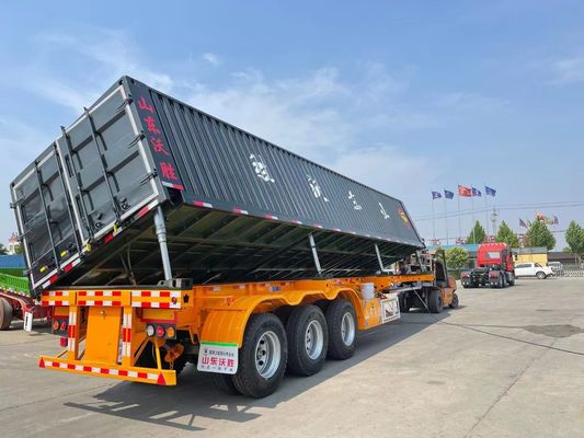 WS Transporte de piedra Durable 3 ejes 50 toneladas camión de descarga lateral semirremolque tirador para solución