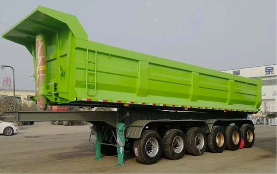 Camión de carga de 45 Cbm de 60 toneladas Remolque trasero de carga para el transporte de grano de piedra arenisca