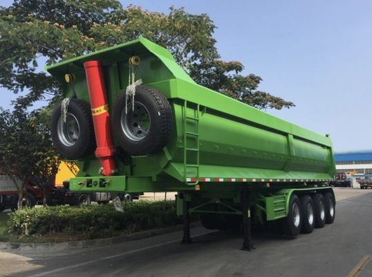 Camión de carga de 45 Cbm de 60 toneladas Remolque trasero de carga para el transporte de grano de piedra arenisca