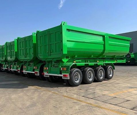 Camión de carga de 45 Cbm de 60 toneladas Remolque trasero de carga para el transporte de grano de piedra arenisca