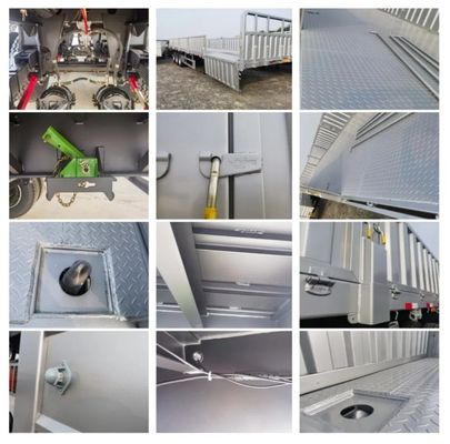 Semirremolque de 50 toneladas de acero con tres ejes de pared lateral para el transporte de mercancías medianas y pesadas