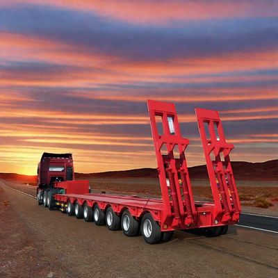 3 Ejes de cuello de ganso Lowboy Low Loader camión remolque para excavadora tenemos usted cubierto