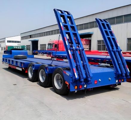 3 Ejes de cuello de ganso Lowboy Low Loader camión remolque para excavadora tenemos usted cubierto