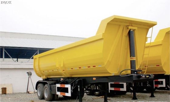 Q345B / T700 Semiremolque de carga hidráulico trasero de acero para transporte de piedra arenisca