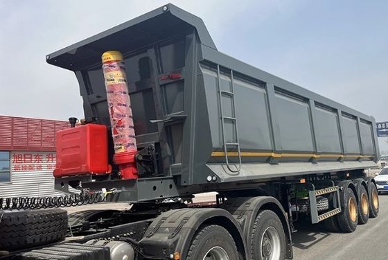 Transporte de grano de piedra arenisca trasero Semi remolque para ShanDong WS 3 ejes 20-100Tons