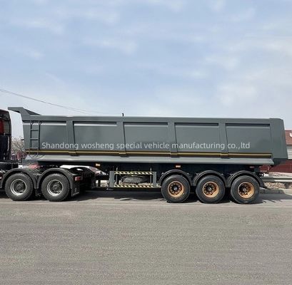 Transporte de grano de piedra arenisca trasero Semi remolque para ShanDong WS 3 ejes 20-100Tons