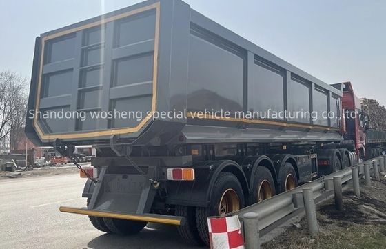 Transporte de grano de piedra arenisca trasero Semi remolque para ShanDong WS 3 ejes 20-100Tons