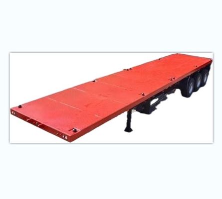 Semiremolque de pie plano de viga principal de acero Q345B duradero para el transporte de contenedores de 20FT 40FT