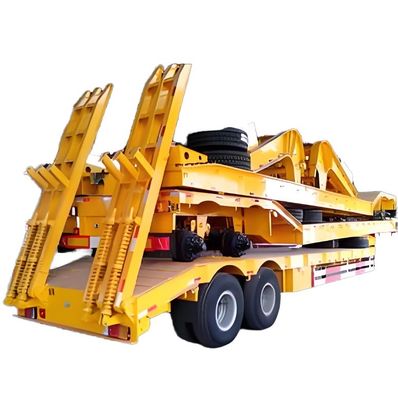 Semiremolque de acero de carga frontal baja para el transporte de maquinaria de construcción Remolque de camión