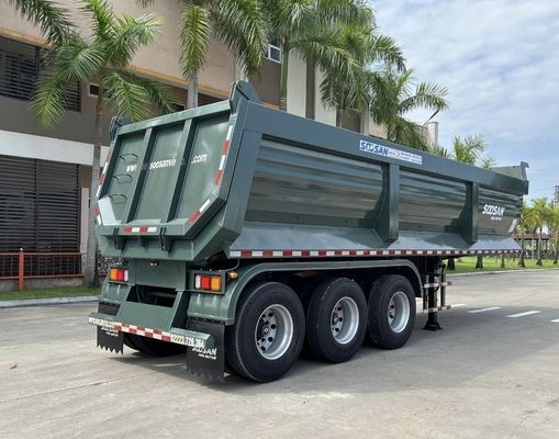 Trailer de camión WS de aluminio de tres ejes hidráulico de grano trasero de descarga de basura Semi camiones de remolque