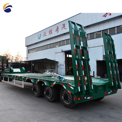Semi remolque de cama baja de 3/4 ejes personalizable 13-18m con Q345B / T700 viga principal de acero