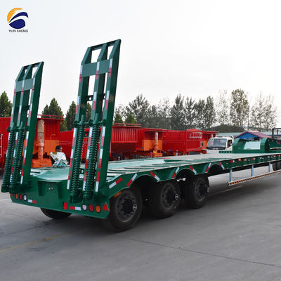 Semi remolque de cama baja de 3/4 ejes personalizable 13-18m con Q345B / T700 viga principal de acero