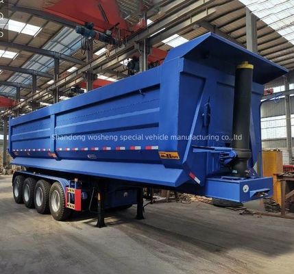 Semiremolque hidráulico trasero de descarga de 28 t para el transporte de acero