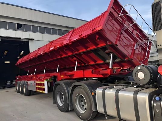 Semiremolque para transporte de granos de 3 ejes de pared lateral