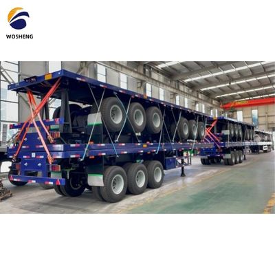 Transporte de contenedores de 40 pies 3 semirremolque de eje plano con material de acero de 13 toneladas