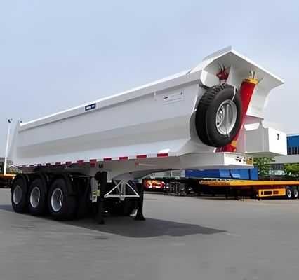 Semi-remolque asequible para 3 ejes 4 ejes inclinado trasero Dump Tipper Dump semi-remolque